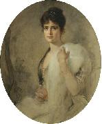 Friedrich August von Kaulbach A portrait of a lady oil painting on canvas